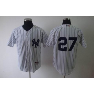 mlb jerseys new york yankees #27 white[black stripe]