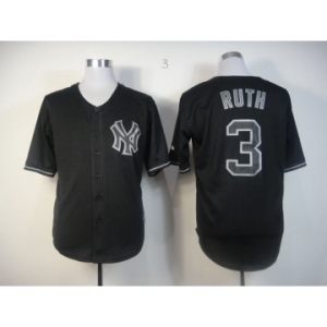 mlb jerseys new york yankees #3 ruth black[fashion]