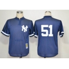 mlb jerseys new york yankees #51 bernie williams m&n blue 1995