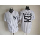 mlb jerseys new york yankees #52 sabathia white-1(black strip)