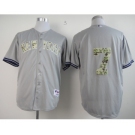 mlb jerseys new york yankees #7 mantle grey[number camo]