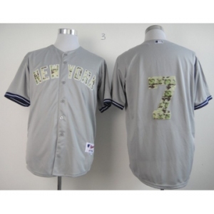 mlb jerseys new york yankees #7 mantle grey[number camo]