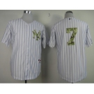 mlb jerseys new york yankees #7 mantle white[number camo][black strip]