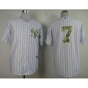 mlb jerseys new york yankees #7 mantle white[number camo][black strip]