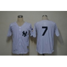 mlb jerseys new york yankees #7 mickey mantle white  M&N(black strip)