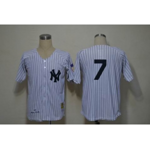 mlb jerseys new york yankees #7 mickey mantle white  M&N(black strip)