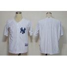 mlb jerseys new york yankees blank white(black strip)