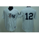 mlb new york yankees #12 ransom white(2009 logo)