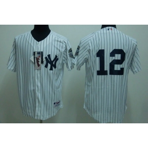 mlb new york yankees #12 ransom white(2009 logo)