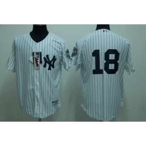 mlb new york yankees #18 damon white(2009 logo)
