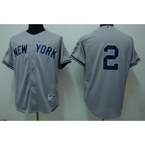 mlb new york yankees #2 jeter grey(2009 logo)