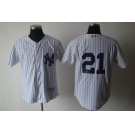 mlb new york yankees #21 white[black stripe]