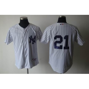 mlb new york yankees #21 white[black stripe]