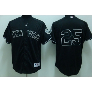 mlb new york yankees #25 teixeira black(2009 logo)