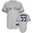 mlb new york yankees #33 swisher grey(2009 logo)