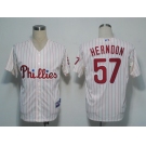 MLB Philadephia Phillies #57 Herndon white[red strip]Cool Base