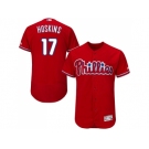 Men Philadelphia Phillies #17 Rhys Hoskins Red Flexbase Authentic Collection Stitched MLB Jersey