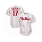 Men Philadelphia Phillies #17 Rhys Hoskins White Home Stitched MLB Jersey