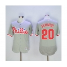 Men Philadelphia Phillies #20 Mike Schmidt Majestic Grey Flexbase Authentic Collection Player Jersey