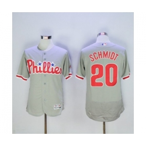 Men Philadelphia Phillies #20 Mike Schmidt Majestic Grey Flexbase Authentic Collection Player Jersey