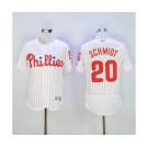 Men Philadelphia Phillies #20 Mike Schmidt Majestic White Flexbase Authentic Collection Player Jersey