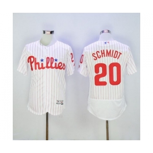 Men Philadelphia Phillies #20 Mike Schmidt Majestic White Flexbase Authentic Collection Player Jersey