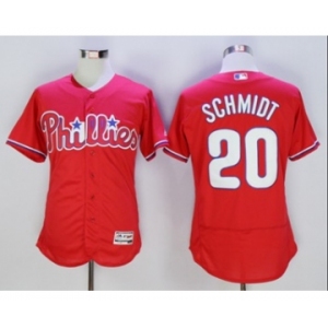 Men Philadelphia Phillies #20 Mike Schmidt Majestic red Flexbase Authentic Collection Player Jersey