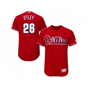 Men Philadelphia Phillies #26 Chase Utley Red Flexbase Authentic Collection Stitched MLB Jersey