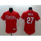 Men Philadelphia Phillies #27 Aaron Nola Majestic Red Flexbase Authentic Collection Player