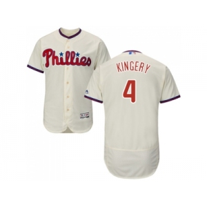 Men Philadelphia Phillies #4 Scott Kingery Cream Flexbase Authentic Collection Stitched MLB Jersey