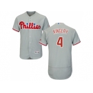 Men Philadelphia Phillies #4 Scott Kingery Grey Flexbase Authentic Collection Stitched MLB Jersey