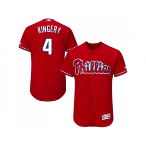 Men Philadelphia Phillies #4 Scott Kingery Red Flexbase Authentic Collection Stitched MLB Jersey