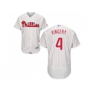 Men Philadelphia Phillies #4 Scott Kingery White(Red Strip) Flexbase Authentic Collection Stitched MLB Jersey