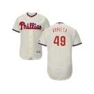 Men Philadelphia Phillies #49 Jake Arrieta Cream Flexbase Authentic Collection Stitched MLB Jersey