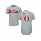 Men Philadelphia Phillies #49 Jake Arrieta Grey Flexbase Authentic Collection Stitched MLB Jersey