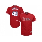 Men Philadelphia Phillies #49 Jake Arrieta Red New Cool Base Stitched MLB Jersey