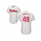 Men Philadelphia Phillies #49 Jake Arrieta White(Red Strip) Flexbase Authentic Collection Stitched MLB Jersey