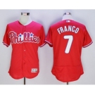 Men Philadelphia Phillies #7 Maikel Franco Majestic red Flexbase Authentic Collection Player Jersey