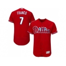 Men Philadelphia Phillies #7 Maikel Franco Red Flexbase Authentic Collection Stitched MLB Jersey