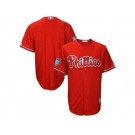 Men Philadelphia Phillies Customized Majestic Scarlet 2018 Spring Training Cool Base Team Jersey