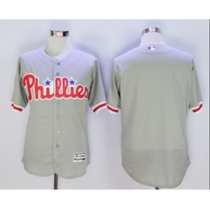 Men Philadelphia Phillies blank Majestic grey Flexbase Authentic Collection Player Jersey