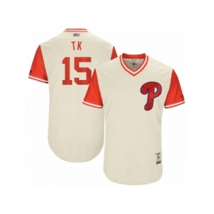 Men's 2017 Little League World Series Phillies #15 Ty Kelly TK Tan Jersey