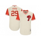 Men's 2017 Little League World Series Phillies #29 Cameron Rupp Pavo Tan Jersey