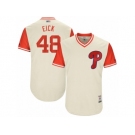 Men's 2017 Little League World Series Phillies #48 Jerad Eickhoff Eick Tan Jersey