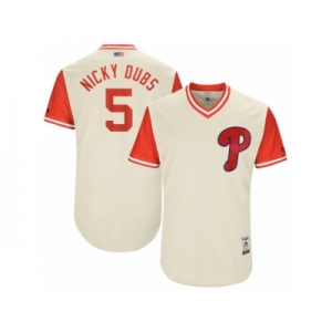 Men's 2017 Little League World Series Phillies #5 Nick Williams Nicky Dubs Tan Jersey