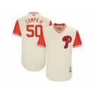 Men's 2017 Little League World Series Phillies #50 Hector Neris Compa H Tan Jersey