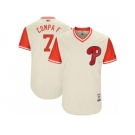 Men's 2017 Little League World Series Phillies #7 Maikel Franco Compa F Tan Jersey