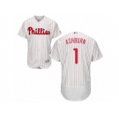 Men's Majestic Philadelphia Phillies #1 Richie Ashburn White Red Strip Flexbase Authentic Collection MLB Jersey