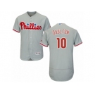 Men's Majestic Philadelphia Phillies #10 Darren Daulton Grey Flexbase Authentic Collection MLB Jersey