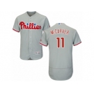 Men's Majestic Philadelphia Phillies #11 Tim McCarver Grey Flexbase Authentic Collection MLB Jersey